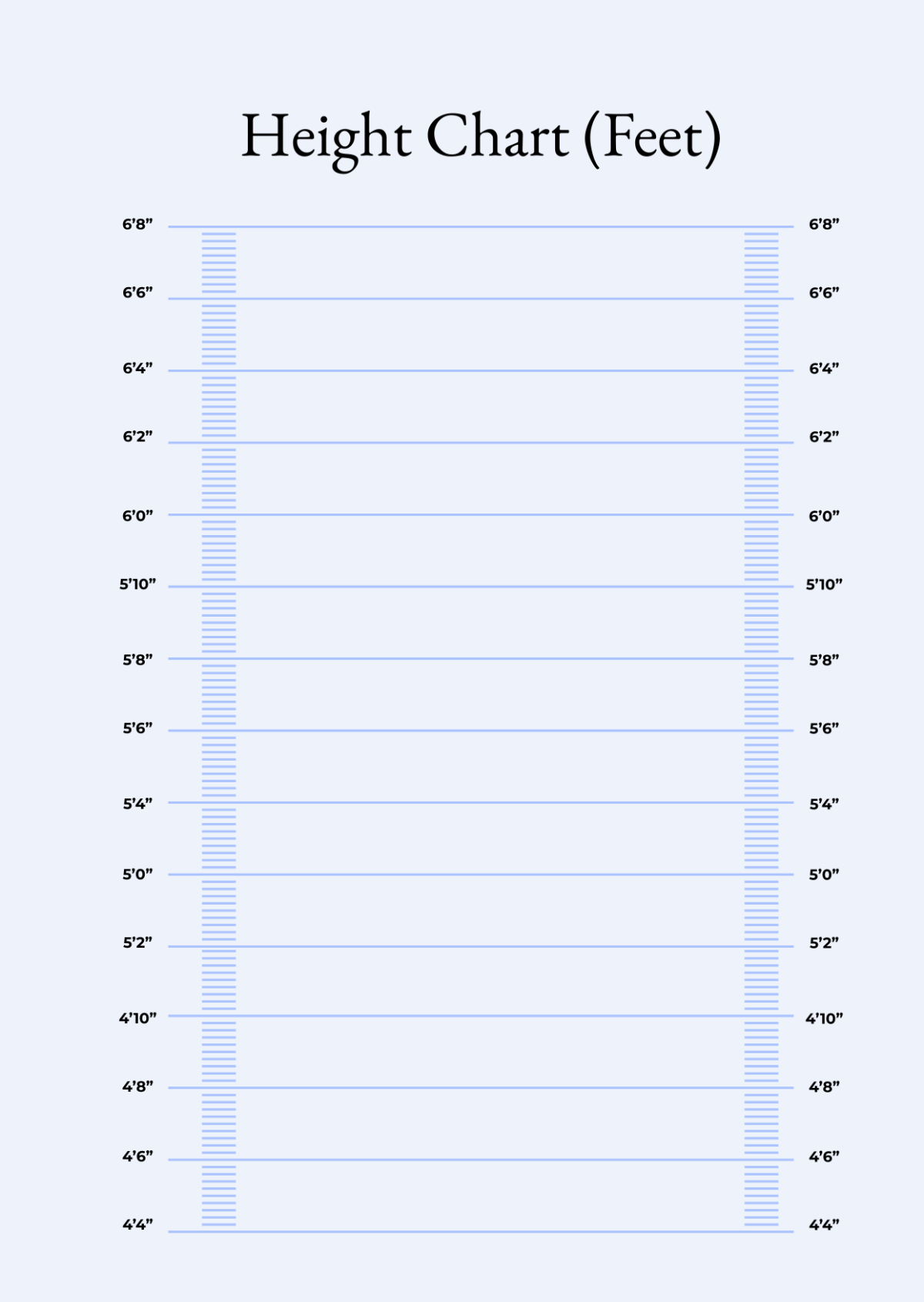 Free Height Chart Templates Editable And Printable Free Height Conversion Chart Templates Editable And Printable