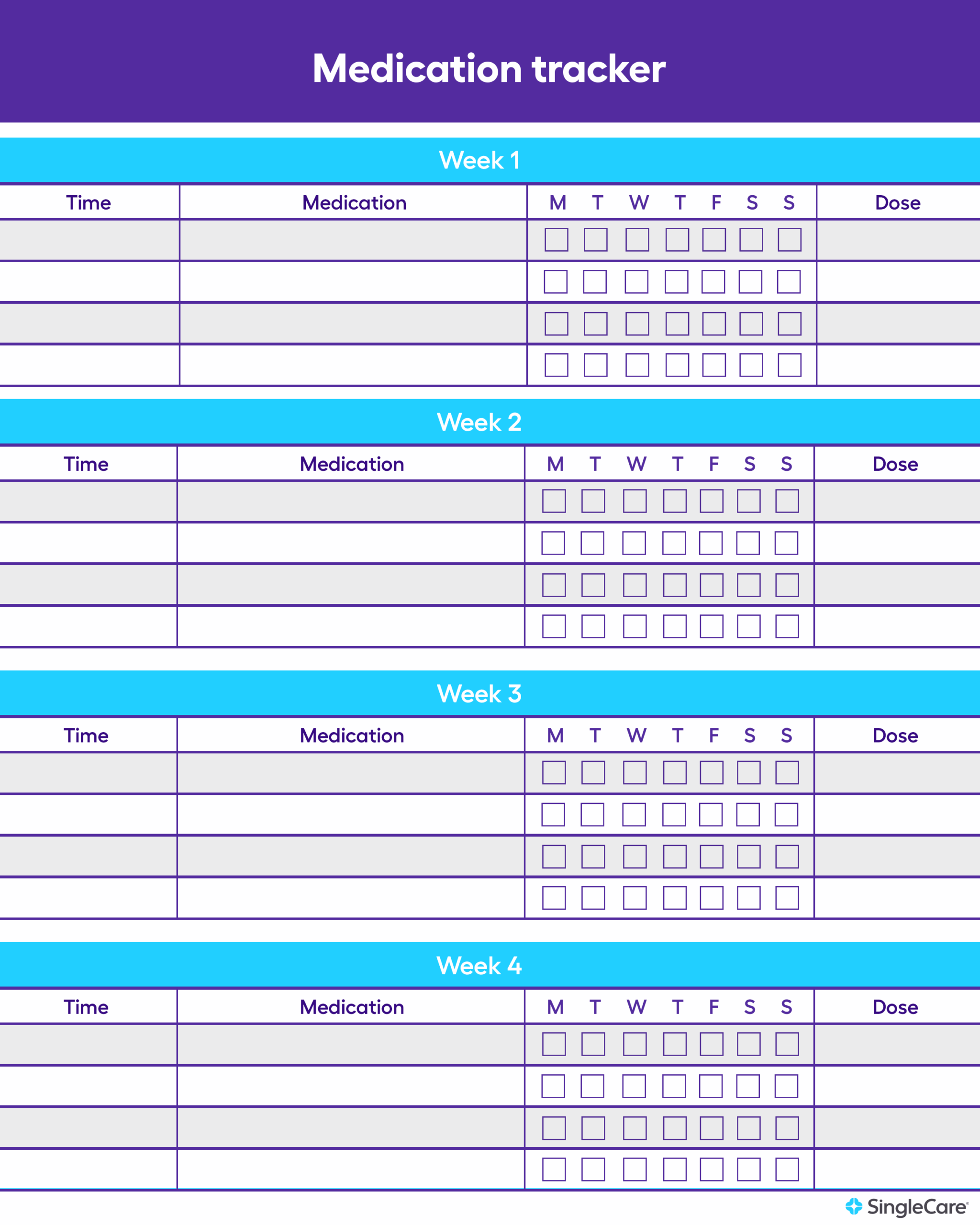 Free Medication List Templates For Patients And Caregivers 40 Great Medication Schedule Templates Medication Calendars