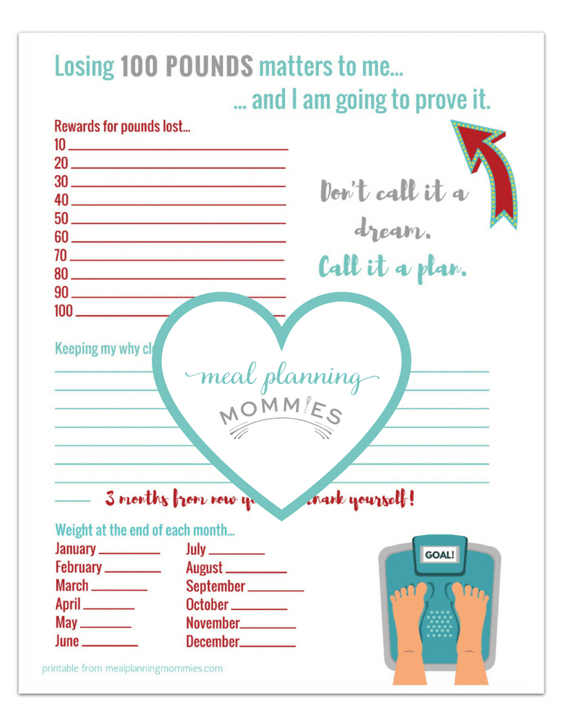 Free Printable 20 100 Pound Weight Loss Trackers