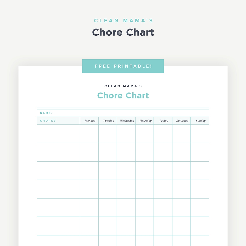 Free Printable Chore Chart Clean Mama Free Printable Chore Chart Clean Mama