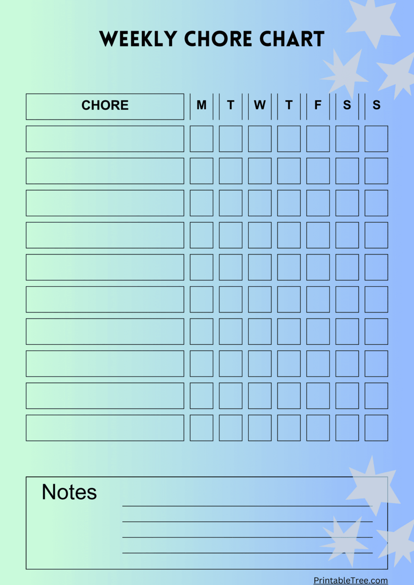 Free Printable Chore Chart PDF Template For Kids Free Printable Weekly Chore Charts Paper Trail Design