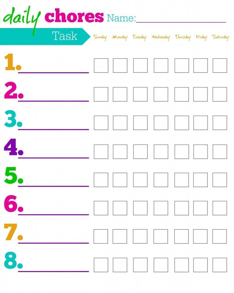FREE Printable Chore Charts For Kids Ideas By Age Free Printable Chore Charts For Kids Play Party Plan