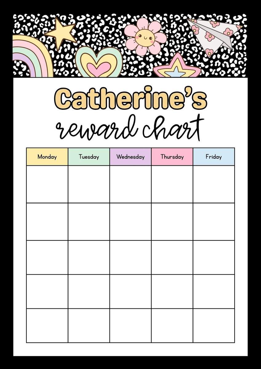 FREE Reward Charts For Kids Edit Online
