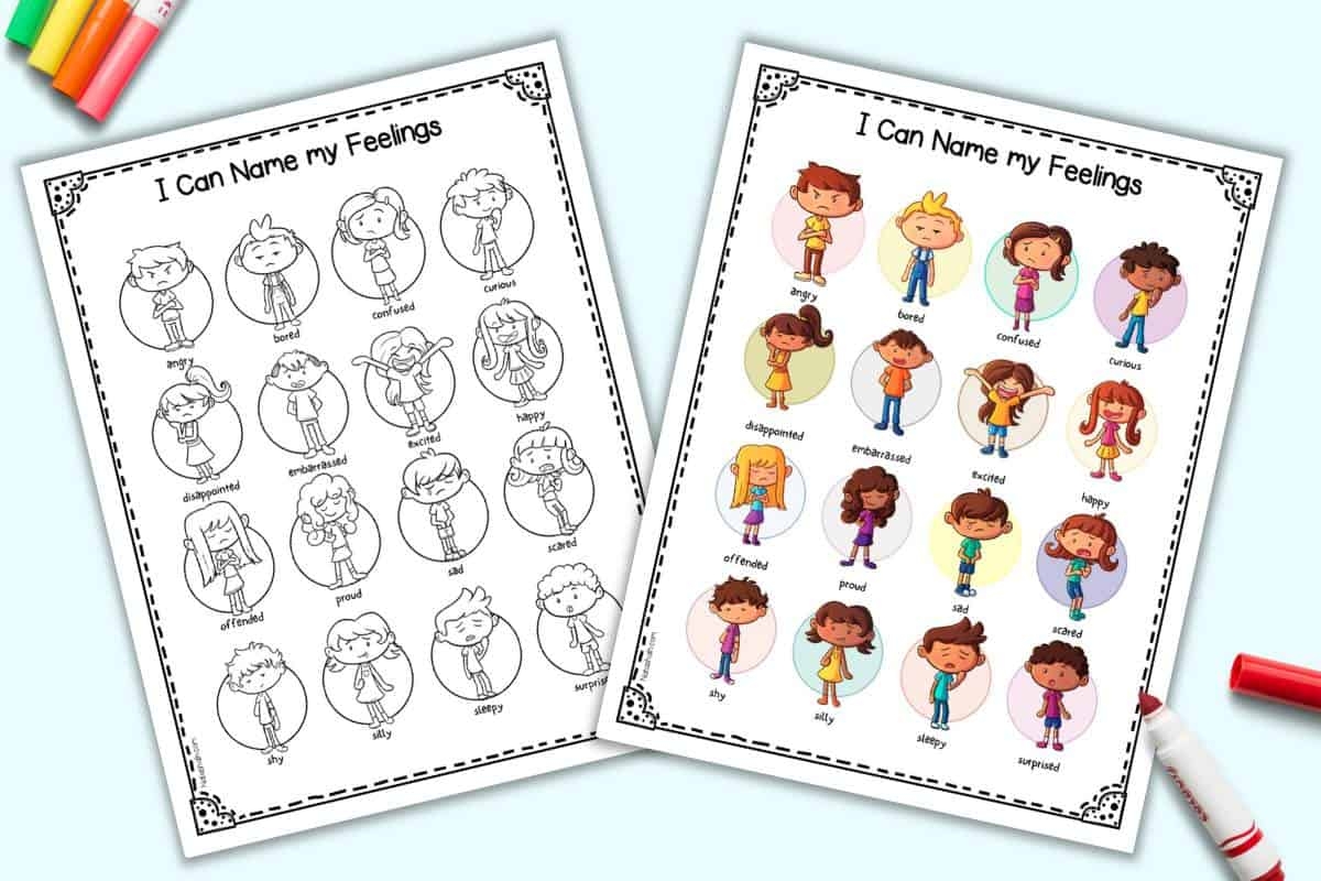 Free Printable Feelings Chart For Kids The Artisan Life