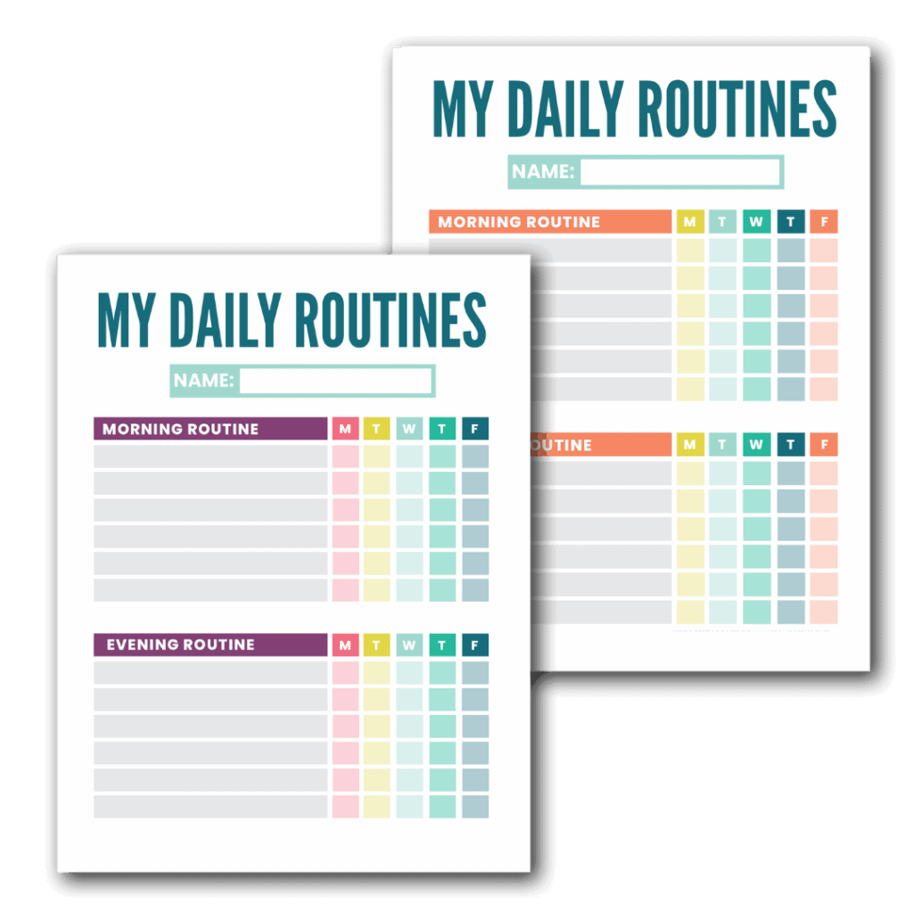 Free Printable Kid S Daily Routine Chart Template The Incremental Mama Free Routine Activity Charts Customizable For Your Family