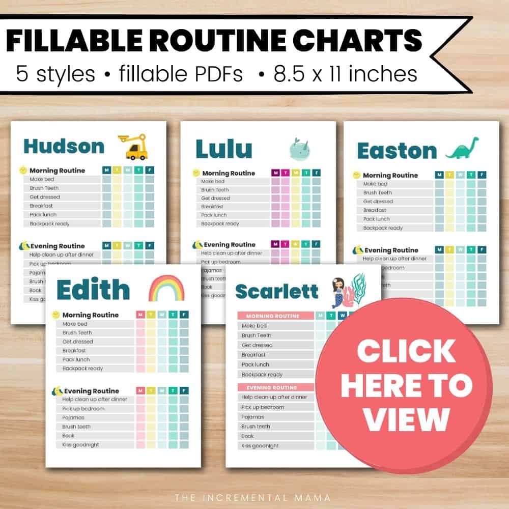 Free Printable Kid S Daily Routine Chart Template The Incremental Mama Free Printable Kid S Daily Routine Chart Template The Incremental Mama