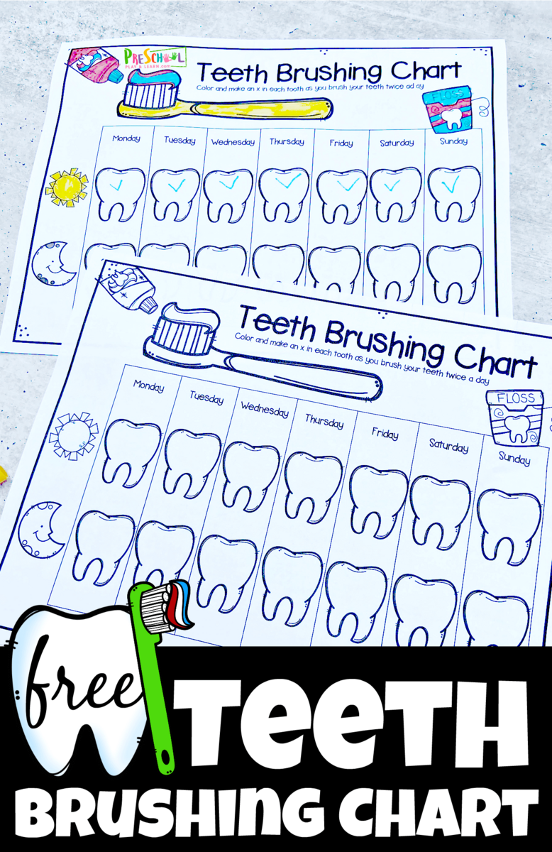 FREE Printable Teeth Brushing Chart For Kids