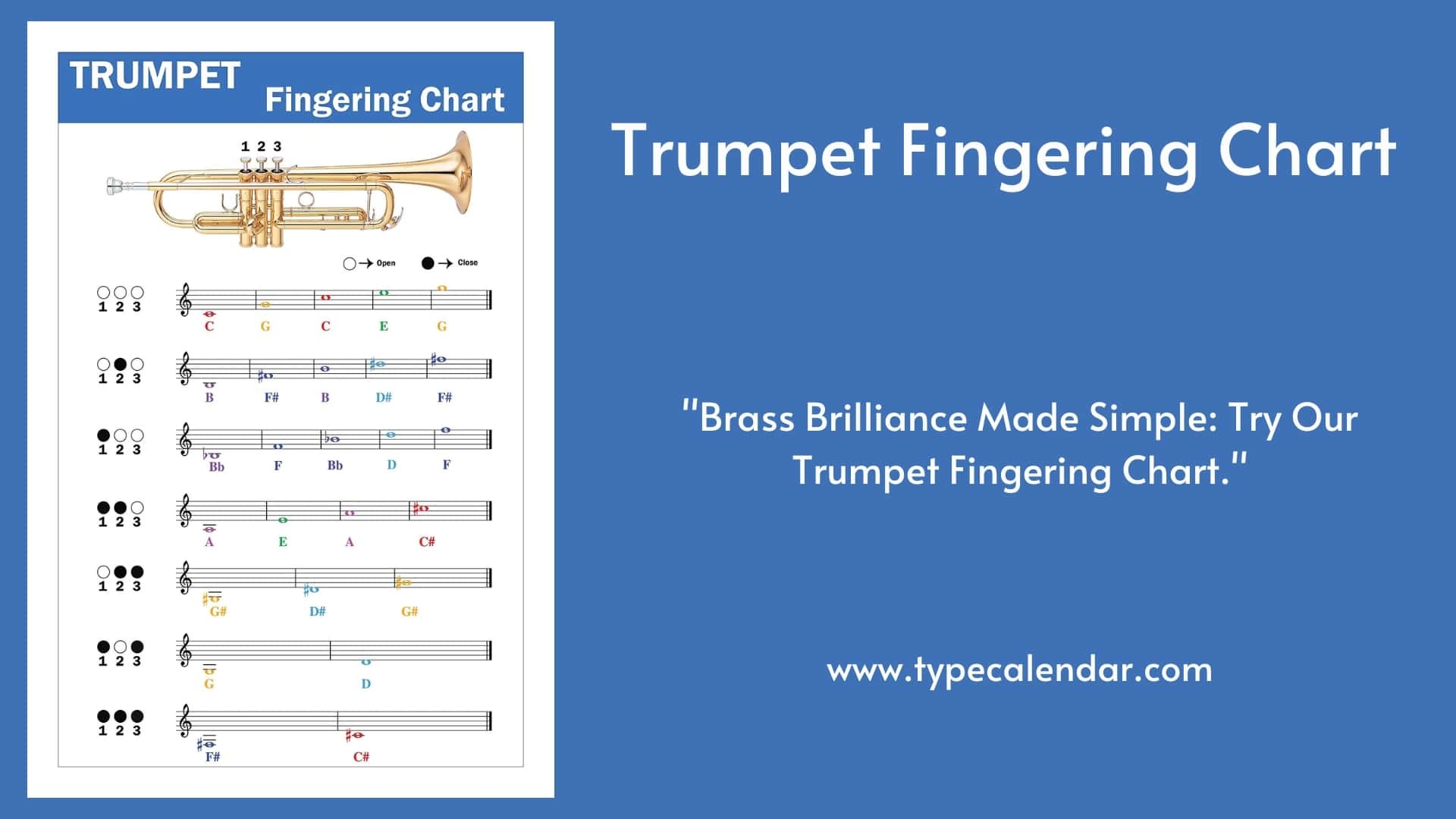 Free Printable Trumpet Fingering Chart PDF Sheet