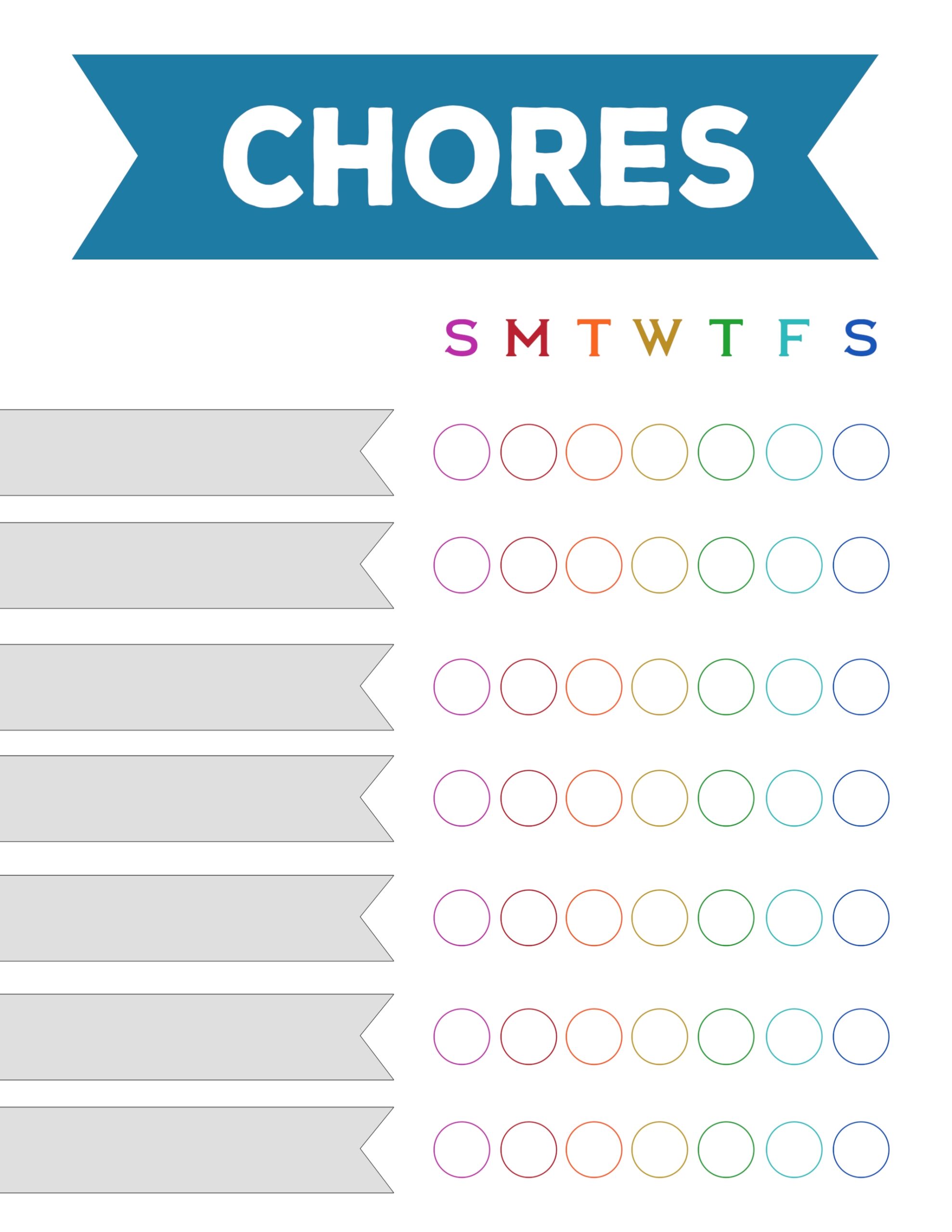 Free Printable Weekly Chore Charts Paper Trail Design Free Printable Weekly Chore Charts Paper Trail Design