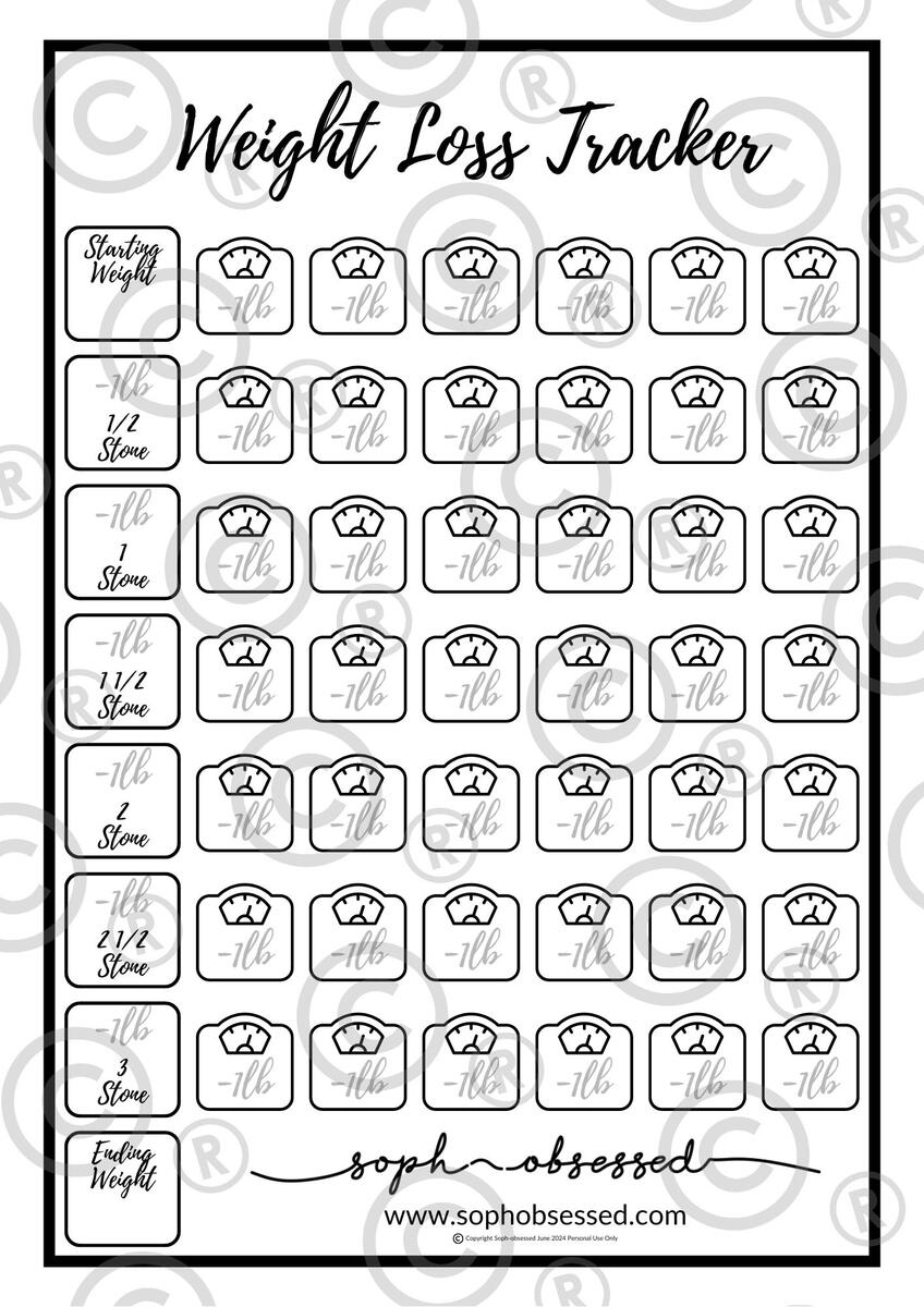 FREE Printable Weight Loss Tracker That Works Soph Obsessed