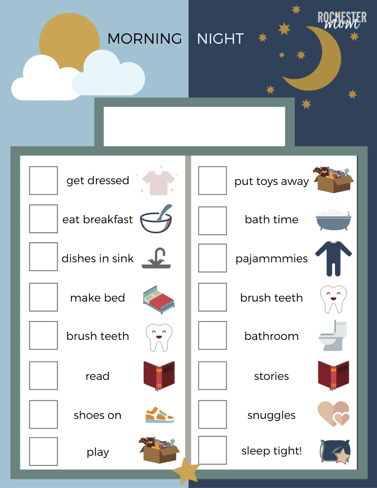 Free Routine Activity Charts Customizable For Your Family Free Printable Kid S Daily Routine Chart Template The Incremental Mama
