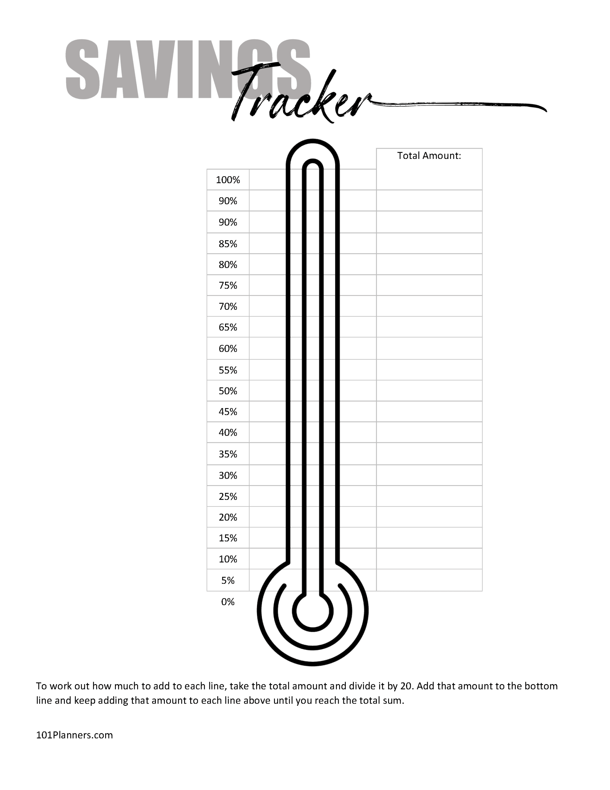 FREE Savings Tracker Printable Customize Online