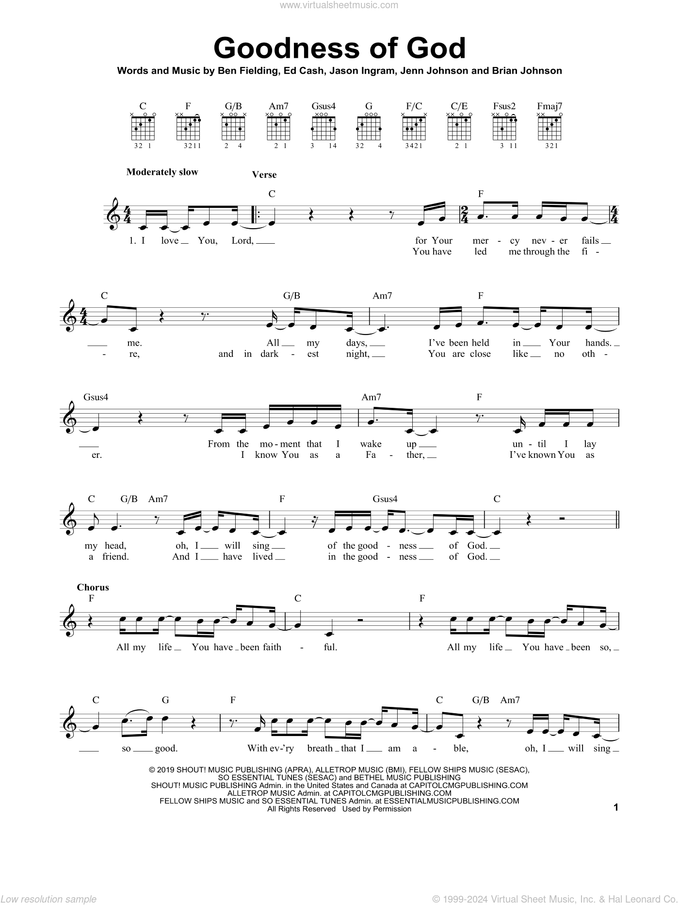 Goodness Of God Sheet Music For Guitar Solo chords PDF
