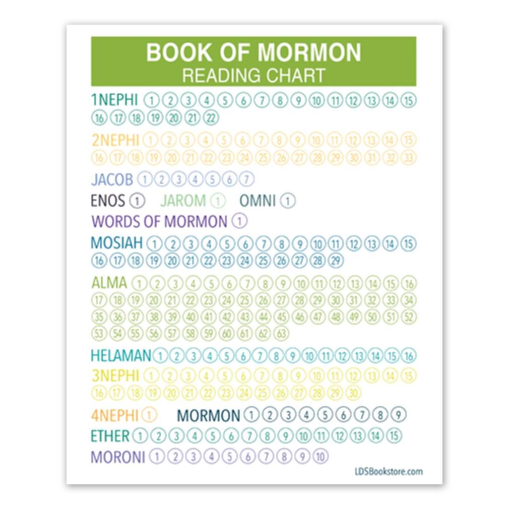 Green Book Of Mormon Reading Chart Digital Download In LDS Resources Handouts On LDSBookstore