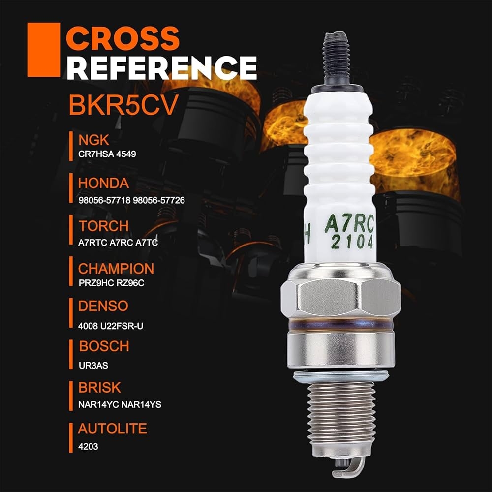 Gy6 Engine Spark Plugs Hipa CR7HSA Spark Plugs 2 Pack Replacement For NGK CR7HSA Torch A7RTC For GY6 Scooters XR80 XR100 Engines Ngk Spark Plugs