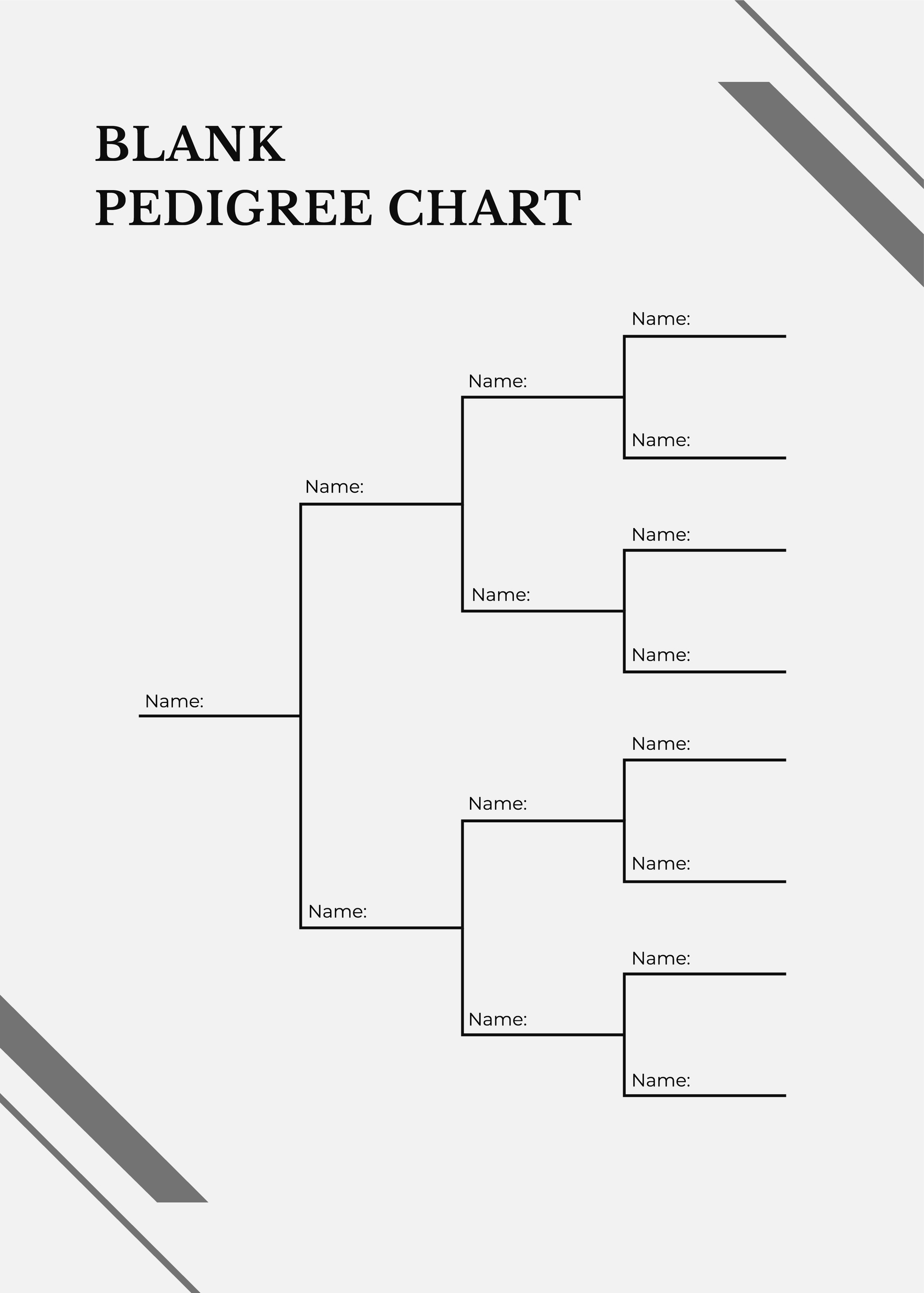 Family Tree Chart Pedigree Chart Genealogy Template Ancestral Chart Etsy