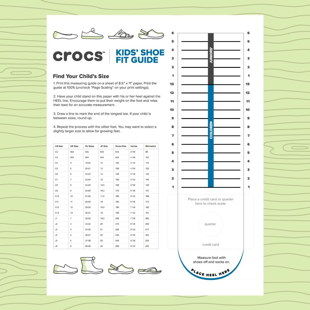 In Cm Crocs C 10 C13 Crocs Toddler Size Chart Crocs C10 Size Chart C13 Crocs
