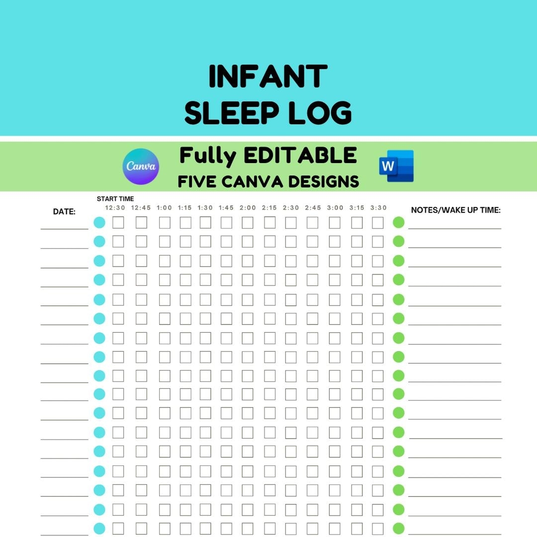 Infant Sleep Log For Childcare Homes And Centers Etsy Infant Sleep Log For Childcare Homes And Centers Etsy