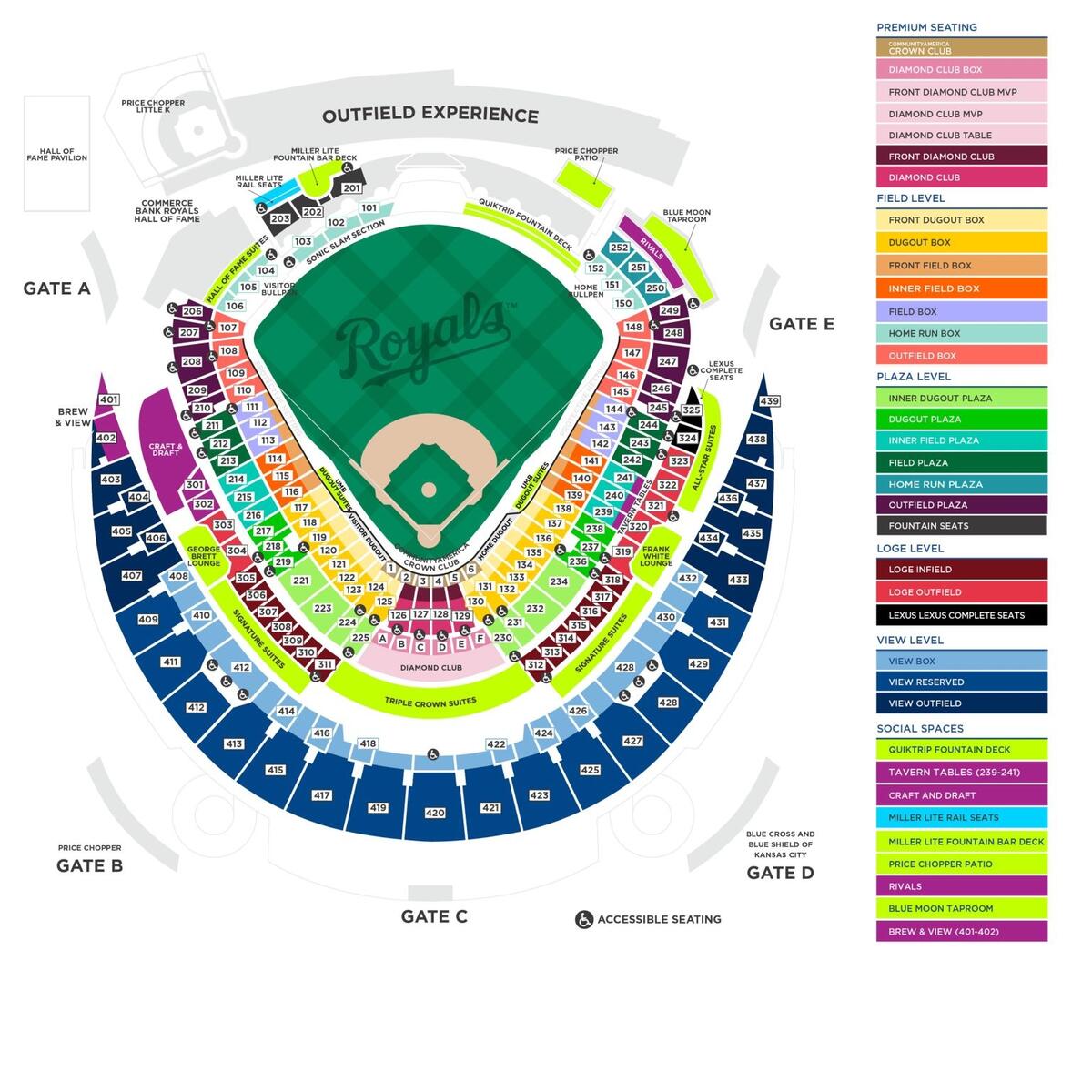Kauffman Stadium Seating Map Kansas City Royals Kauffman Stadium Seating Map Kansas City Royals