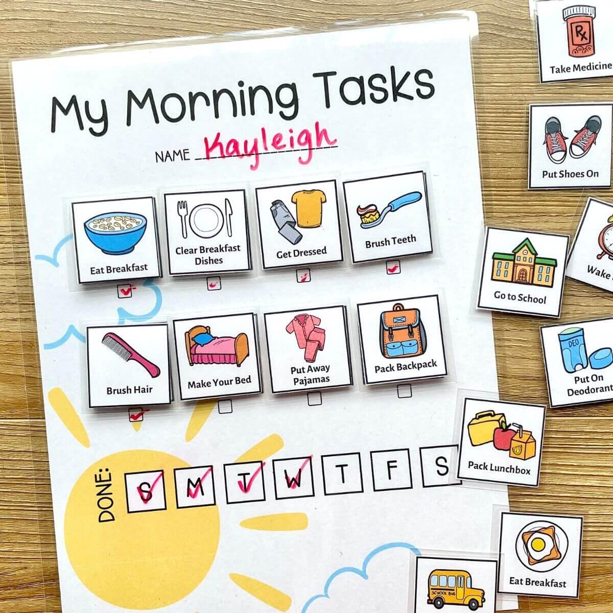 Kids Morning Routine Chart To Make Mornings Easier The Savvy Sparrow Kids Morning Routine Chart To Make Mornings Easier The Savvy Sparrow