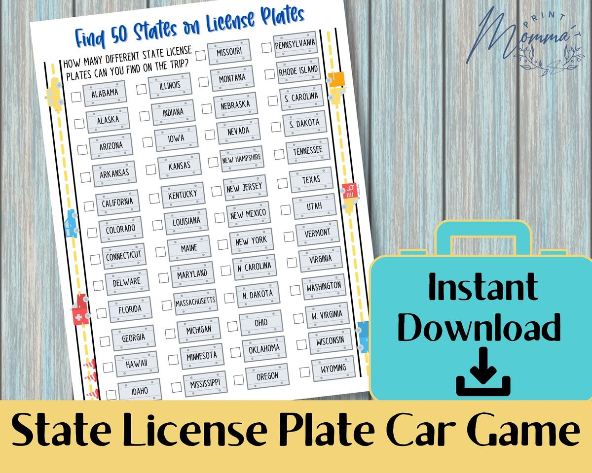 License Plate Car Game Printable 50 States License Plate Activity Digital Download Family Vacation Game Car Travel Game For Kids Etsy License Plate Car Game Printable 50 States License Plate Activity Digital Download Family Vacation Game Car Travel Game For Kids Etsy