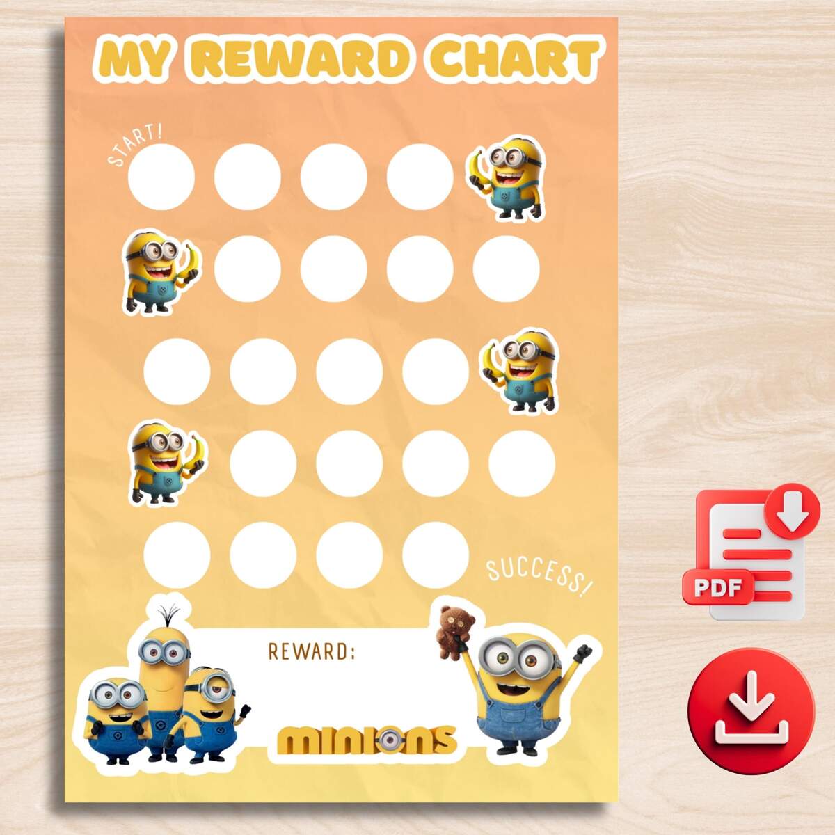 Minion Reward Chart Etsy
