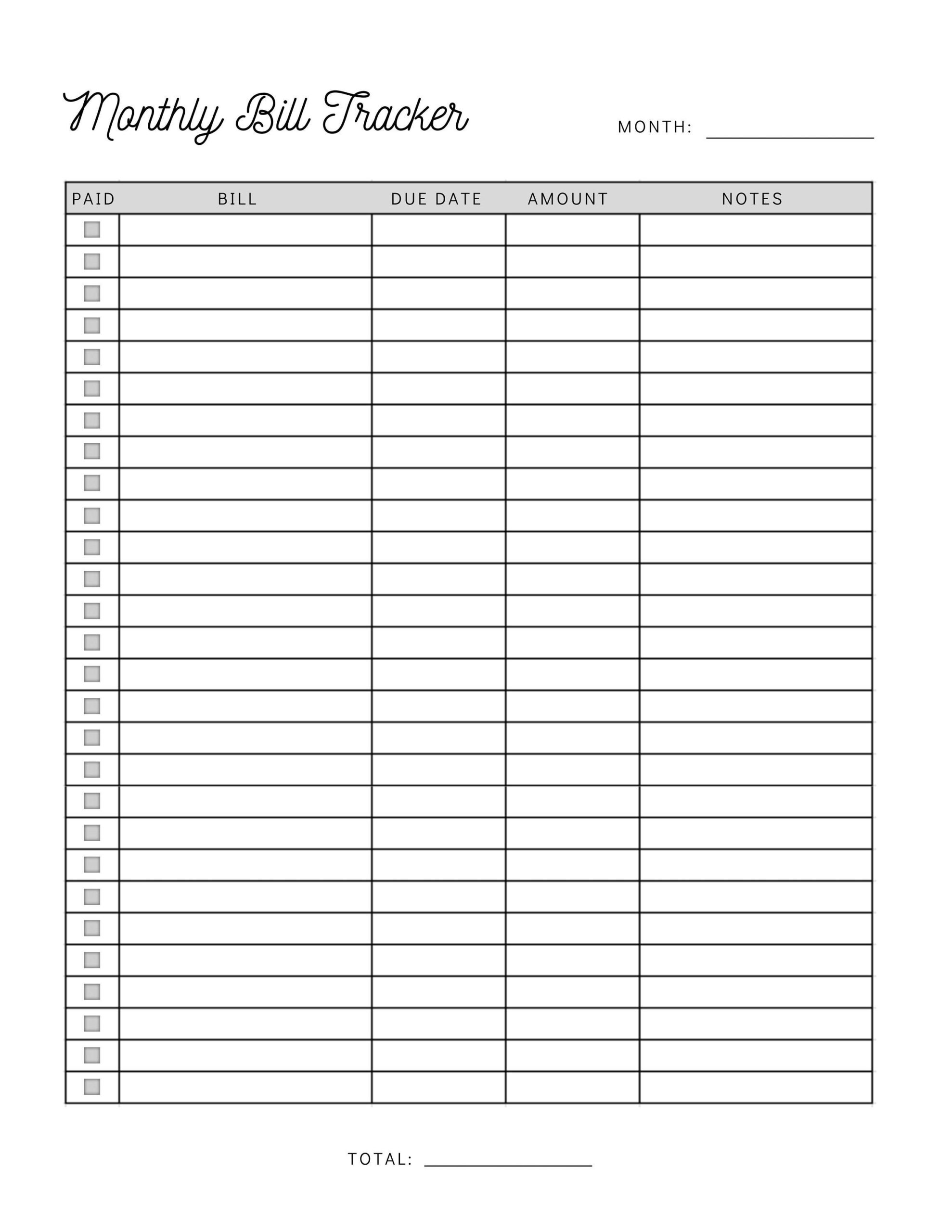 Free Printable Bill Organizer Printable Party Favors