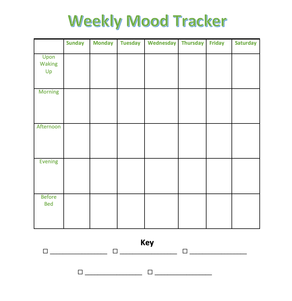 Mood Tracker Printable Printable Party Favors