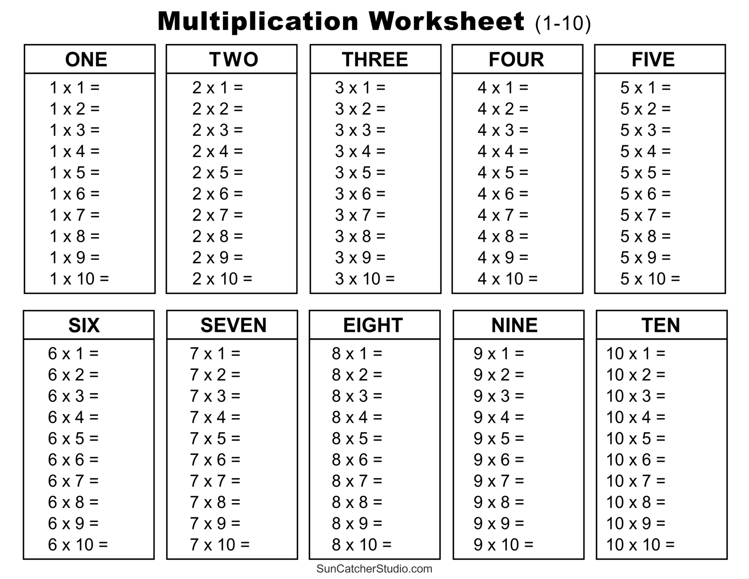 Multiplication Charts PDF Free Printable Times Tables Free Printables Lettering SVG Files Tools Apps Multiplication Table Printable Paper Trail Design