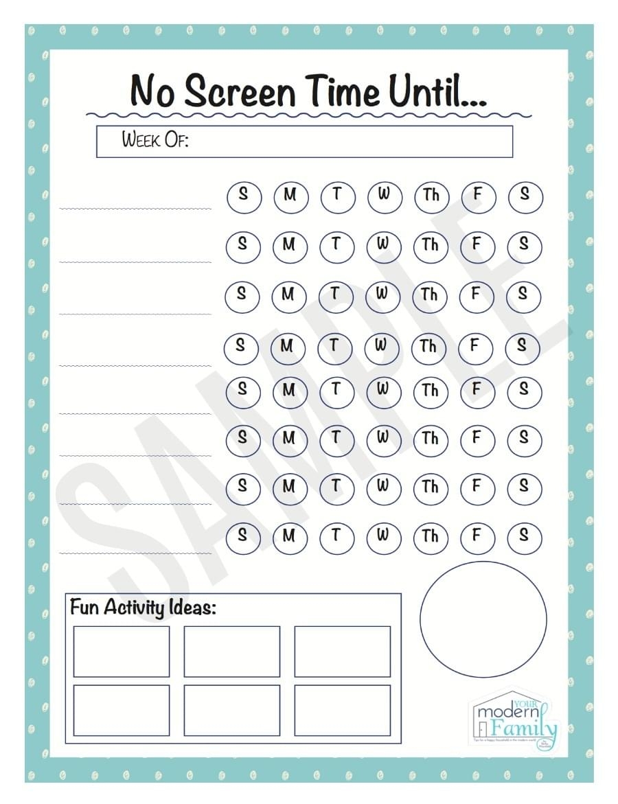 No Screen Time Chart No Screen Time Until No Screen Time Chart No Screen Time Until
