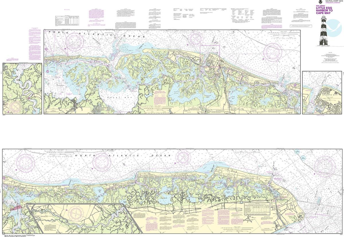 NOAA Nautical Chart 12316 Intracoastal Waterway Little Egg Harbor To Cape May Atlantic City NOAA Nautical Chart 12316 Intracoastal Waterway Little Egg Harbor To Cape May Atlantic City
