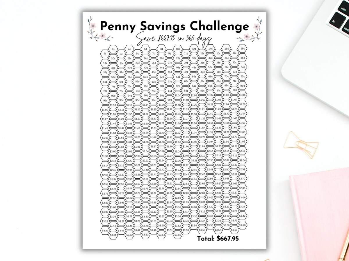 The Penny Challenge Save 667 In One Year