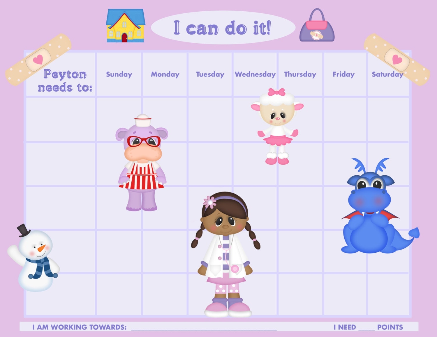 Personalized Children S Reward Chart The Doc Is In 2 VERSIONS Printable DIY Etsy
