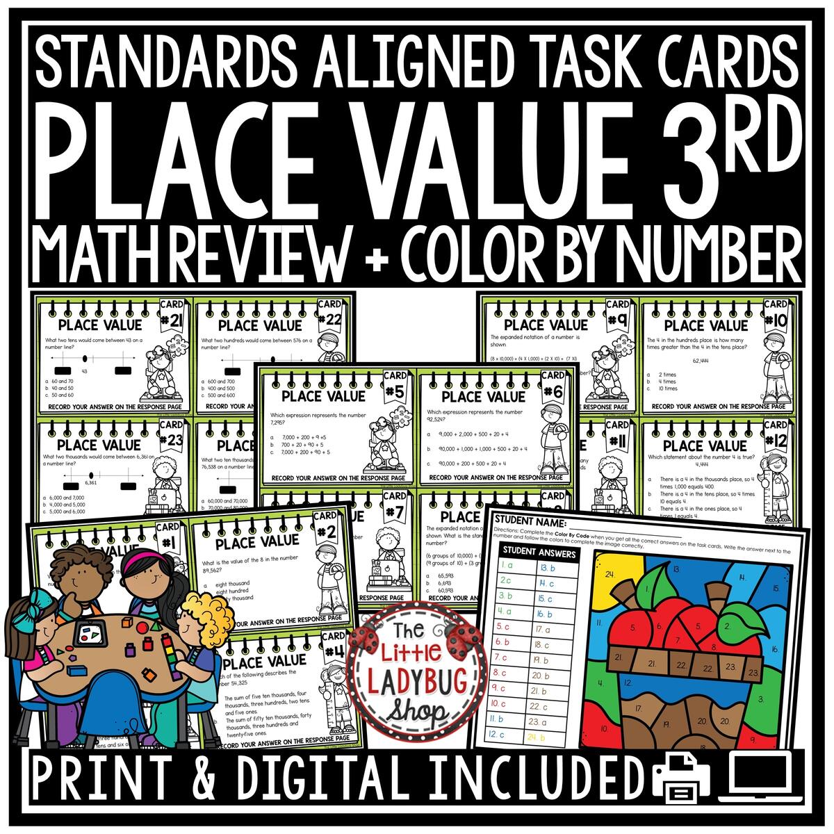 Place Value 3rd Grade Test Prep TEKS 3 2A 3 2B The Little Ladybug Shop