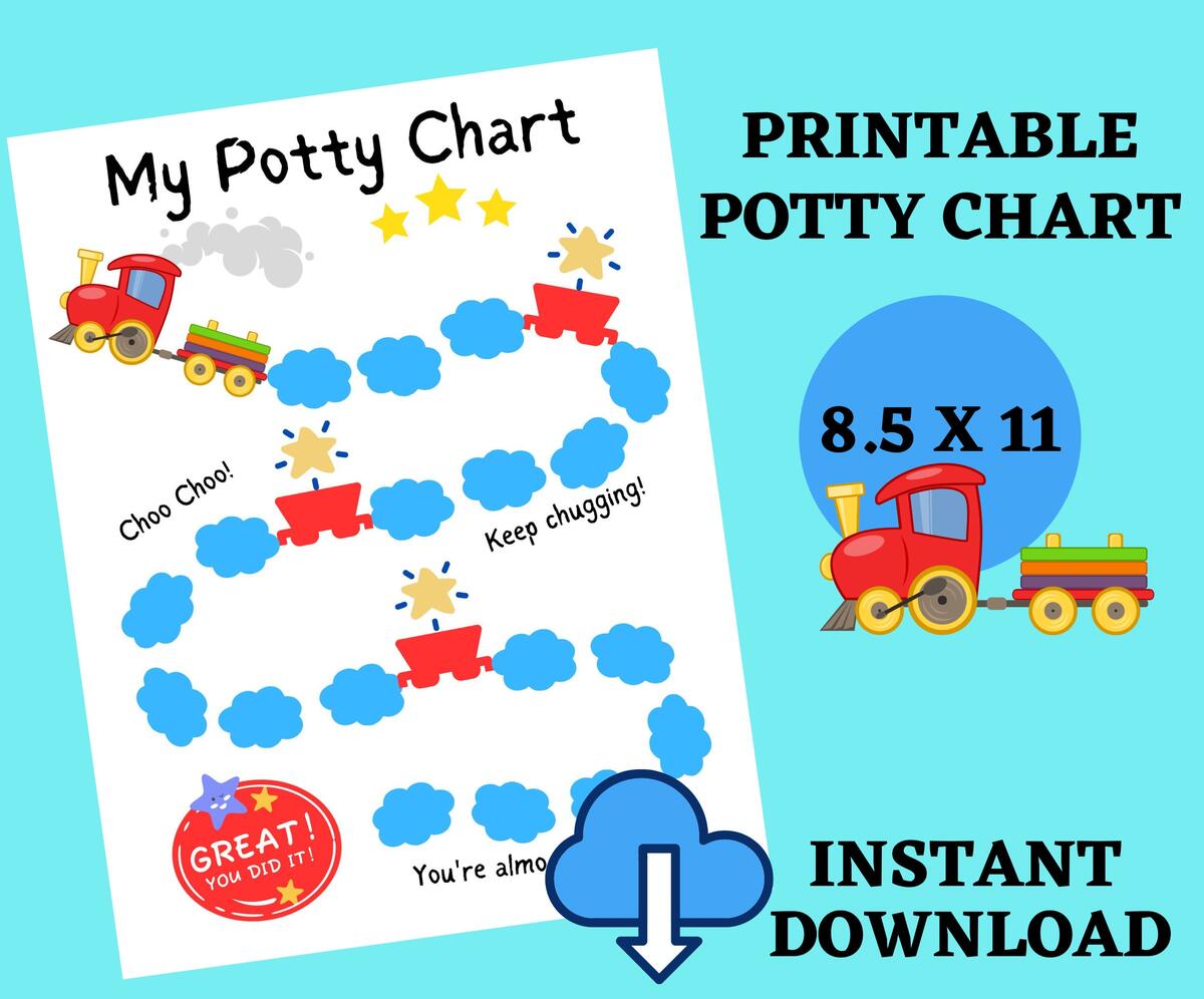 Potty Training Chart Printable Reward Chart For Potty Training Train Potty Chart Digital Download Daily Reward Chart Toilet Training Etsy Choo Choo Train Potty Chart Etsy