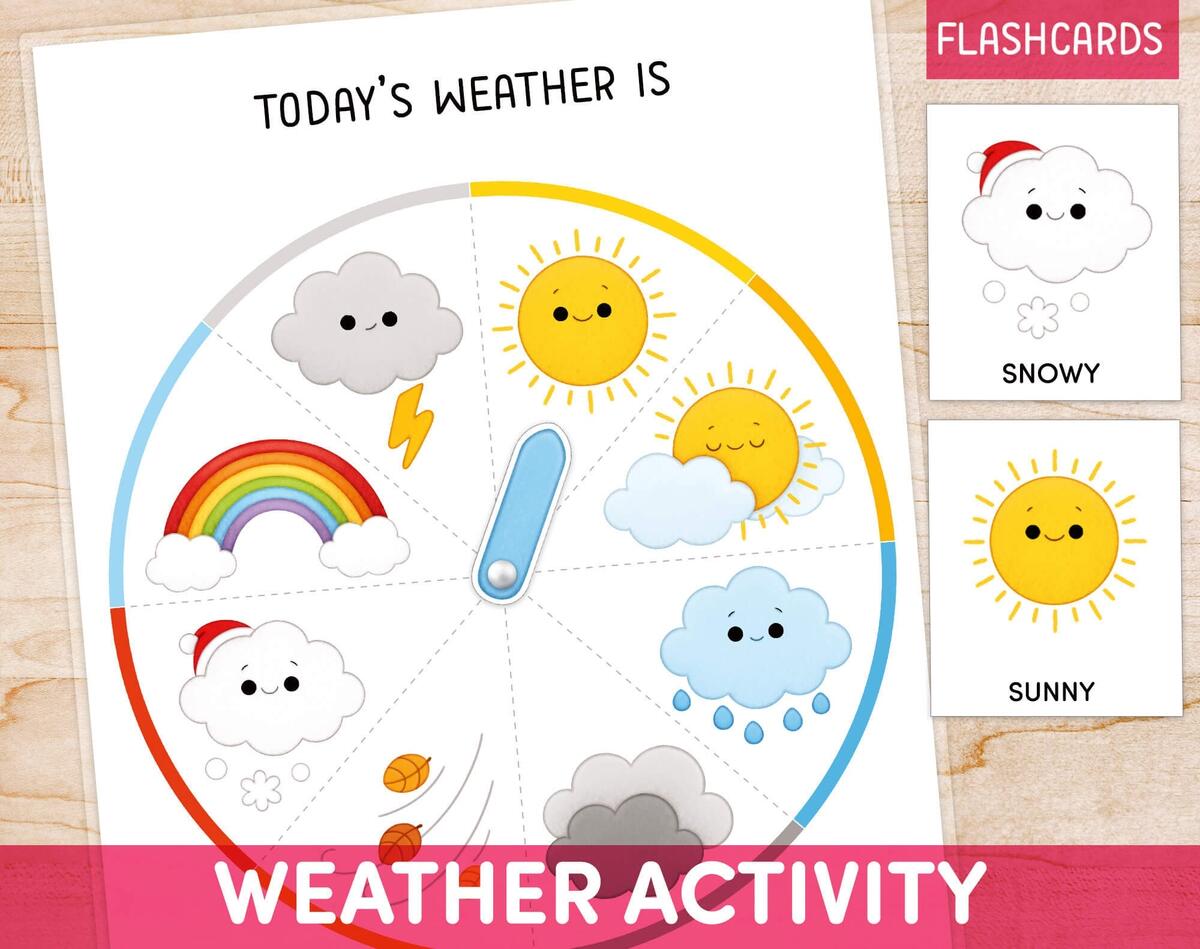 Preschool Weather Wheel Weather Chart Homeschool Learning Printable Circle Time Kindergarten Activity Etsy Finland