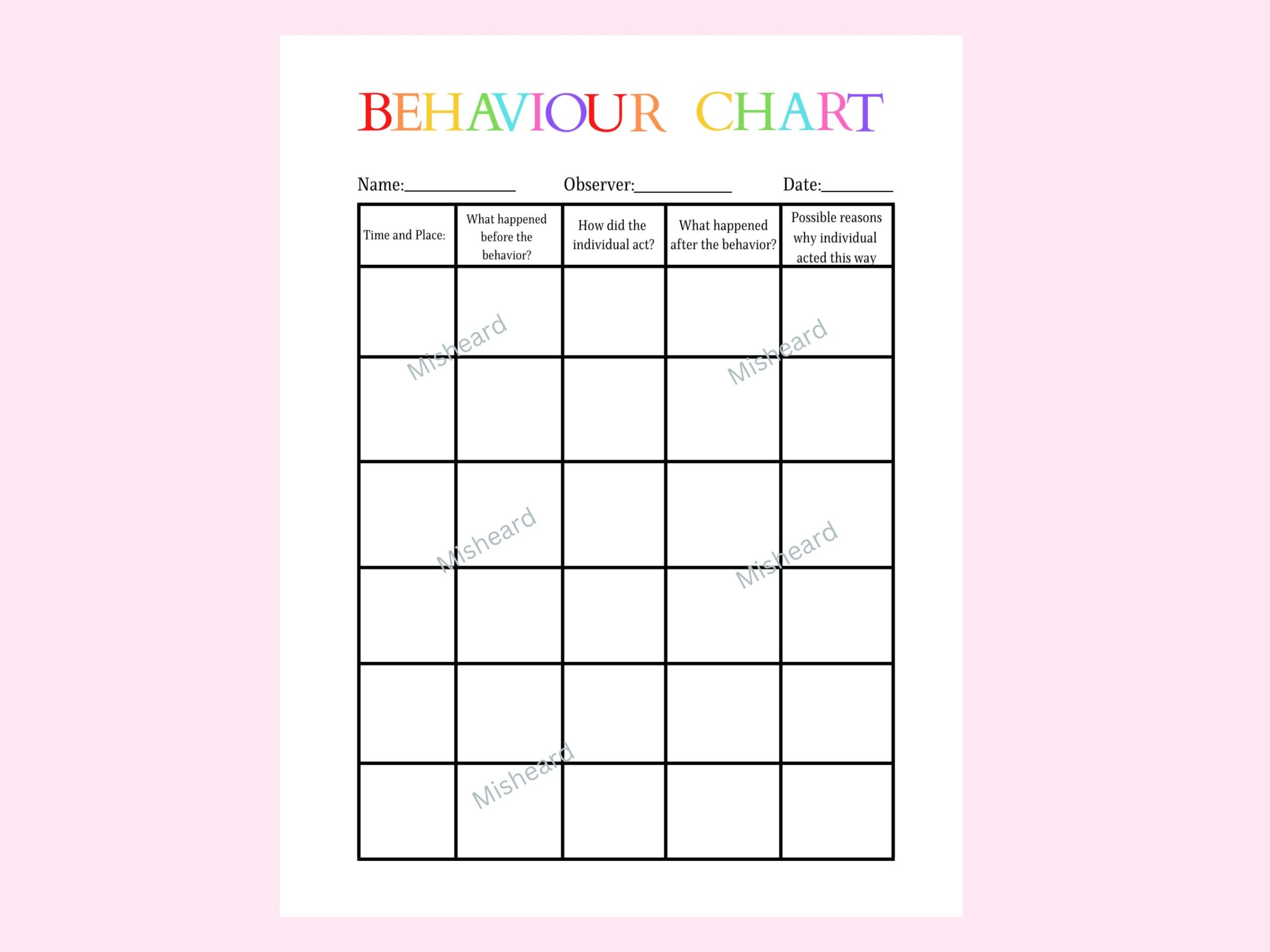 Printable Behaviour Chart Autism Behaviour Chart Emotional Support Therapist Chart Therapist Notes Etsy Printable Behaviour Chart Autism Behaviour Chart Emotional Support Therapist Chart Therapist Notes Etsy