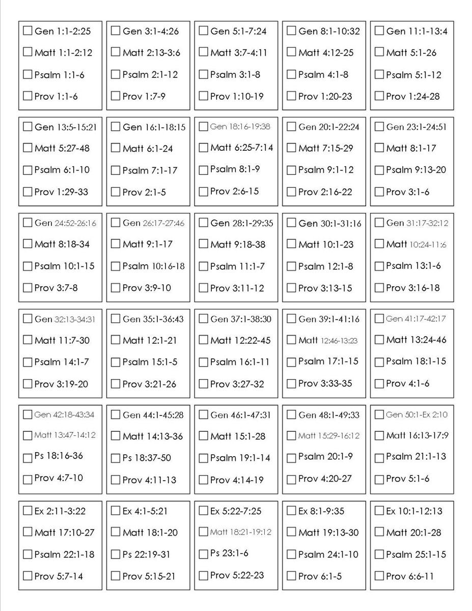 Printable Bible Reading Plan Read The Bible In One Year Etsy Printable Bible Reading Plan Read The Bible In One Year Etsy
