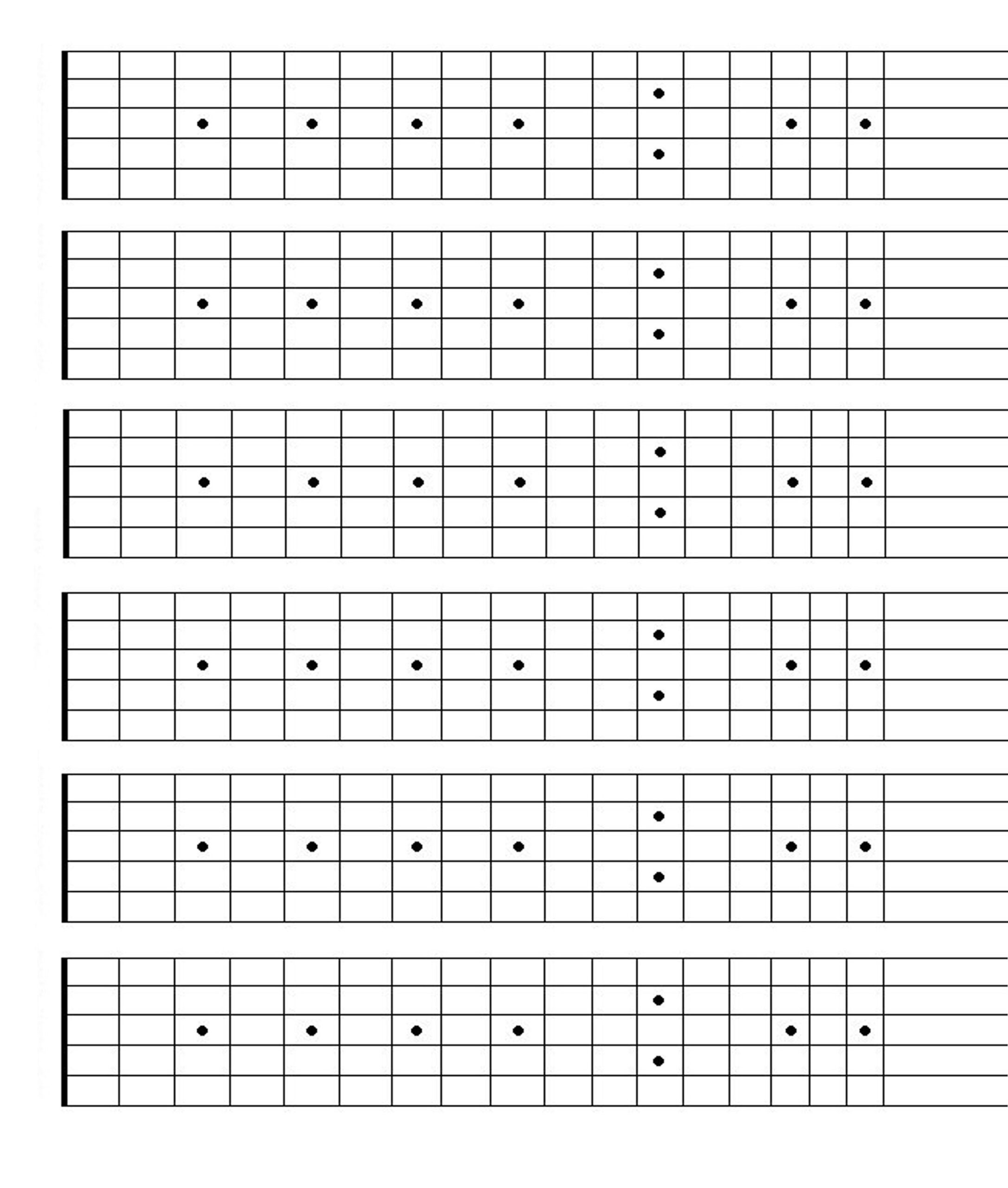 Printable Blank Guitar Fretboard Guitar Neck Chart Instant Download Songwriting Tool Learning Guitar Etsy