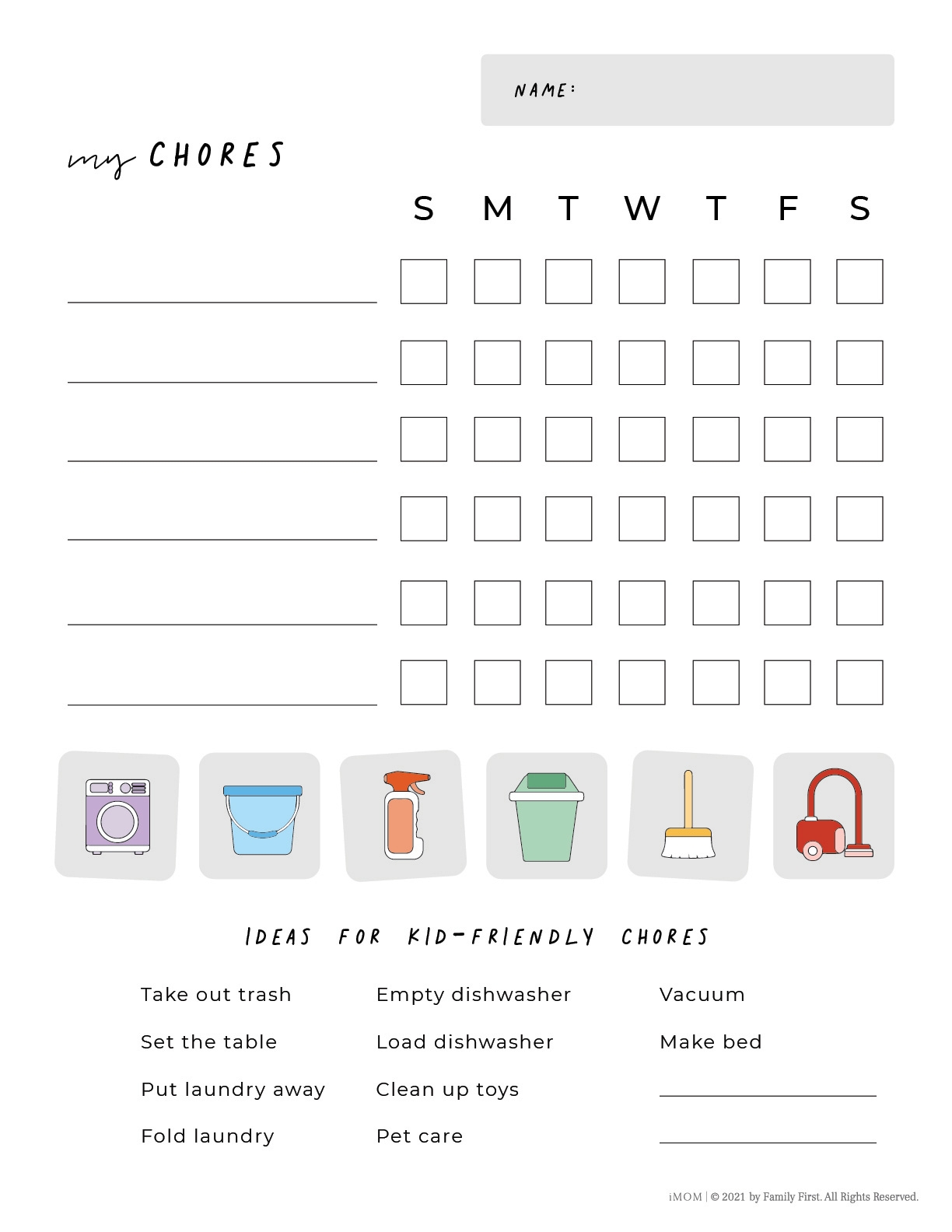 Printable Chore Chart For Kids IMOM Free Printable Chore Chart For Kids With Pictures Little Mager House
