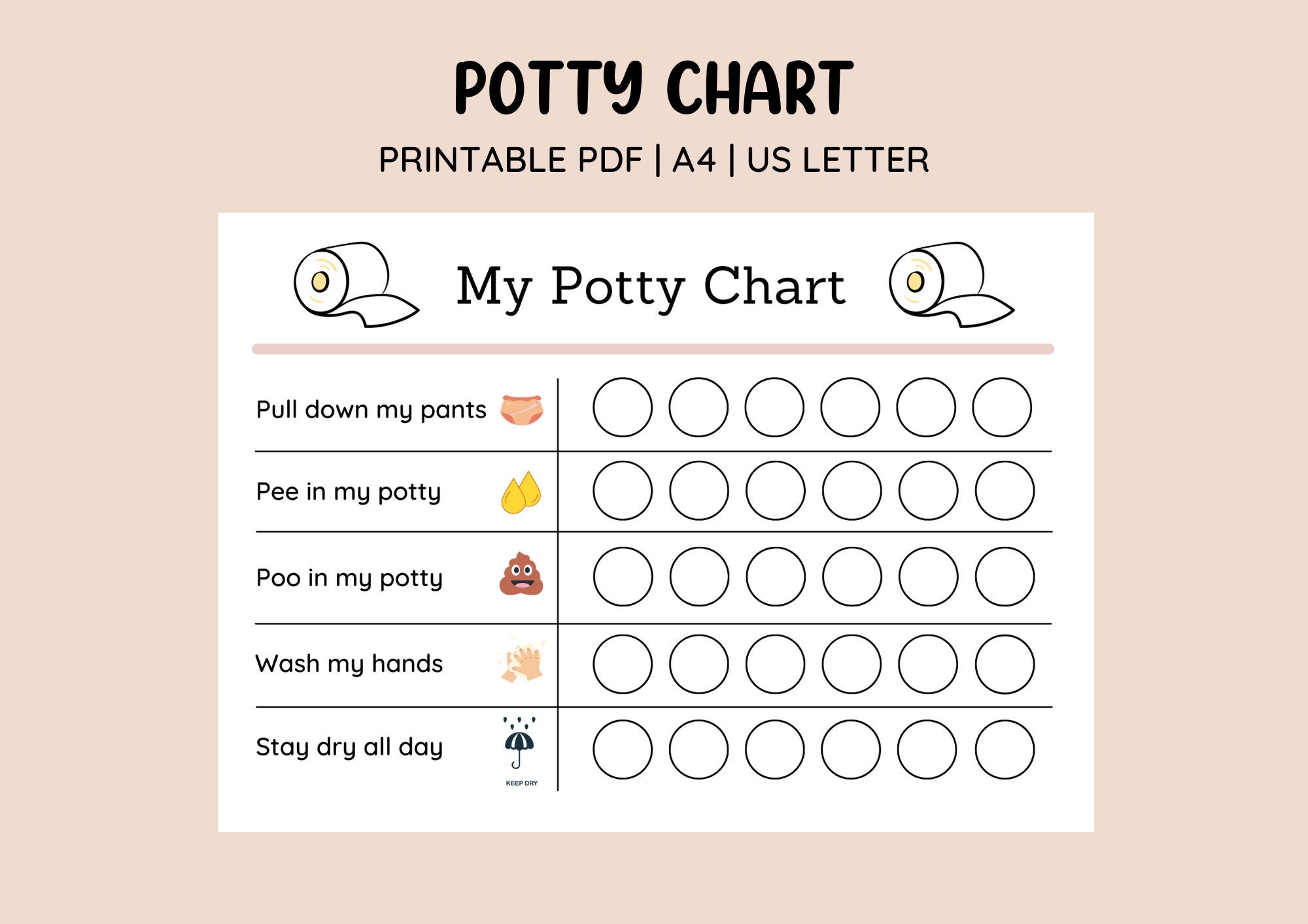 Reward Charts For Children Behaviour Printable Potty Training Chart Visuals By Star Chart