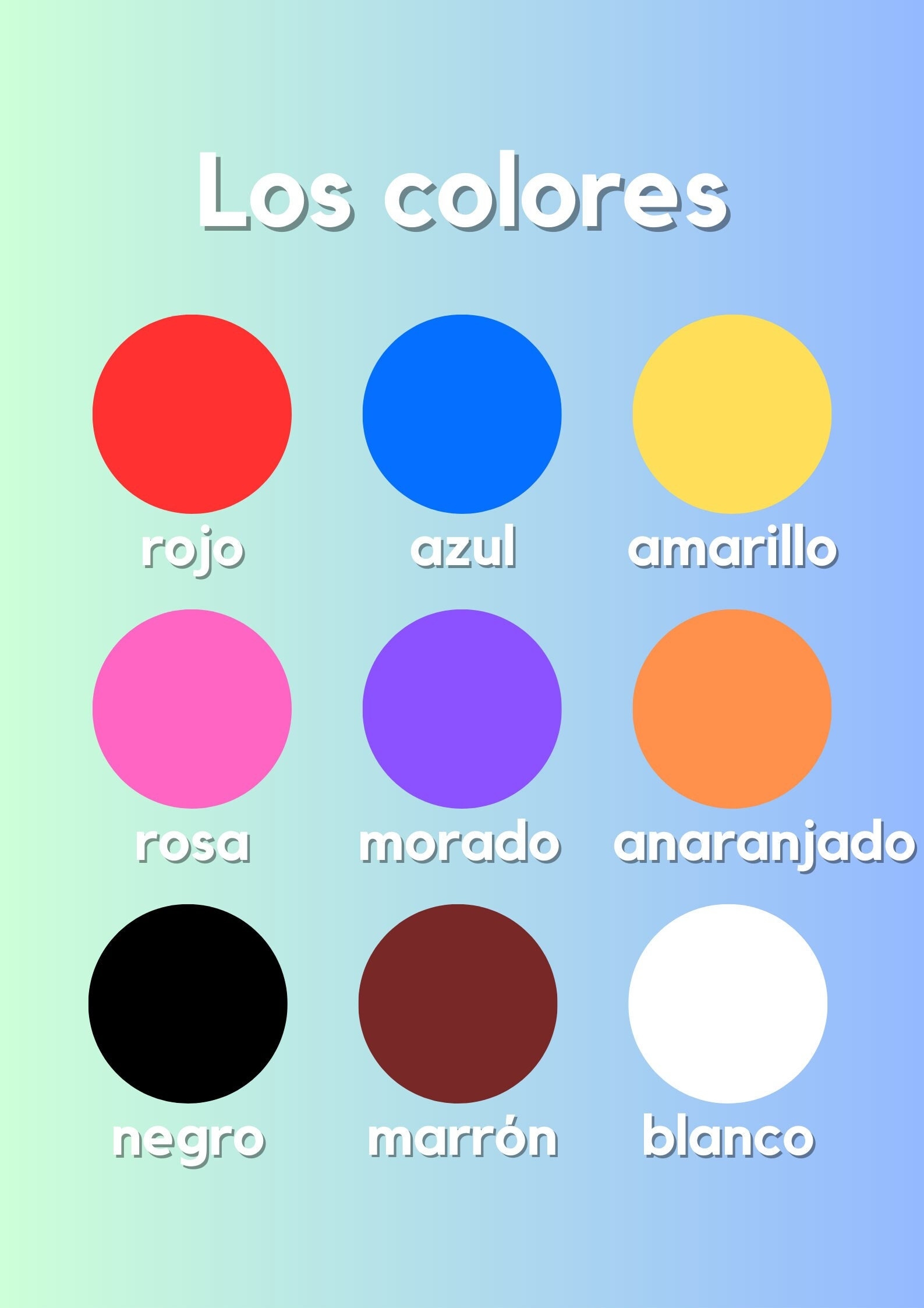 Printable Los Colores Spanish Colors Anchor Chart Digital Download Etsy Printable Los Colores Spanish Colors Anchor Chart Digital Download Etsy