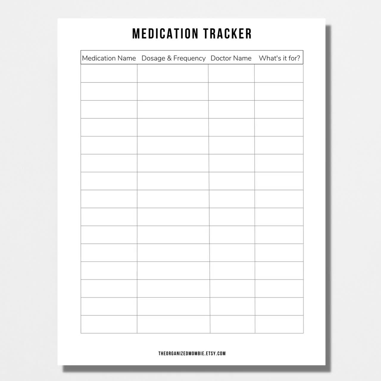 Printable Medication Log Ready To Print Medication Log Chart Post Surgery Medication Chart Simple Medication Tracker A4 A5 Letter Half Etsy Australia