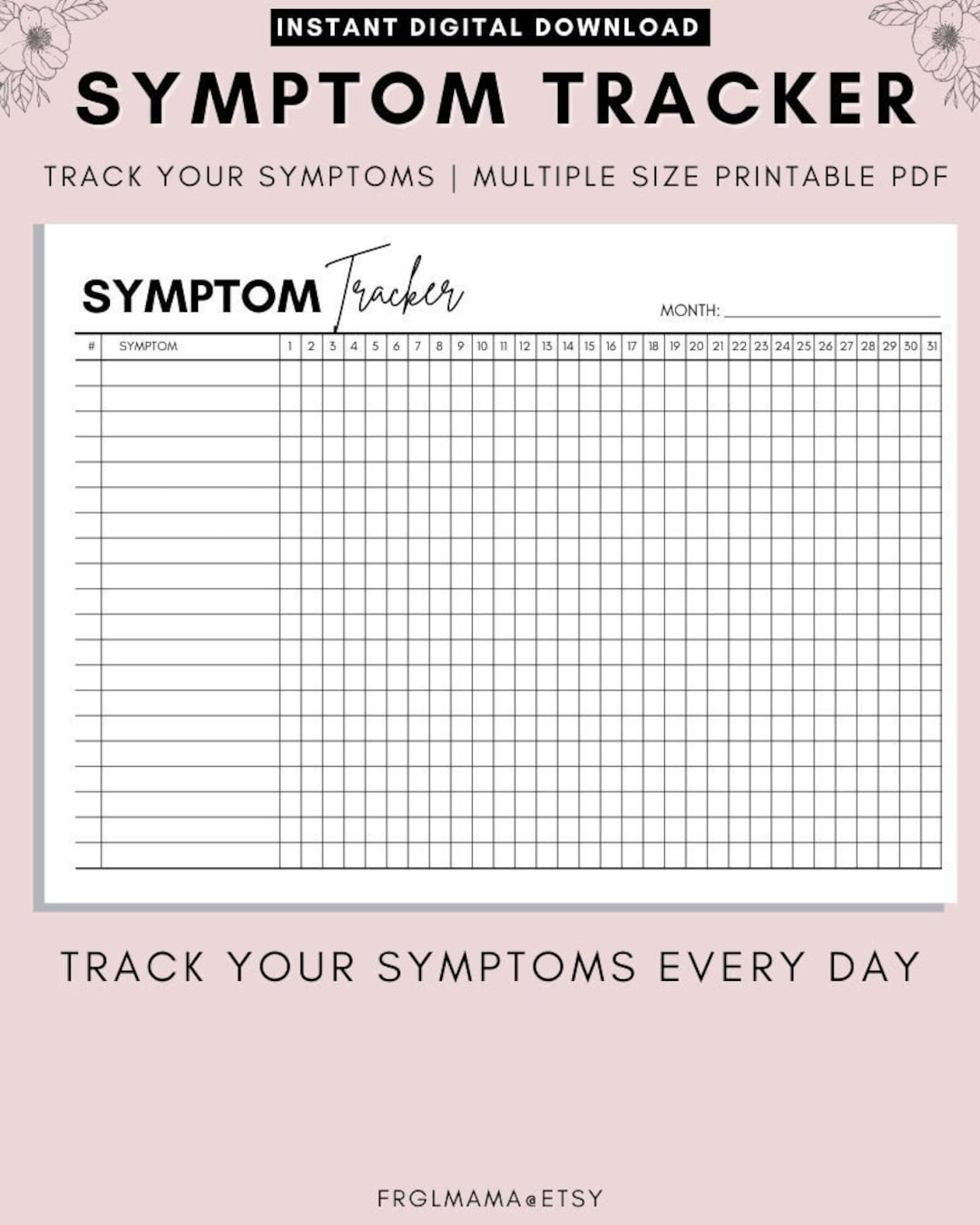 Free Symptom Tracker Worksheet Medical Planner Bearable