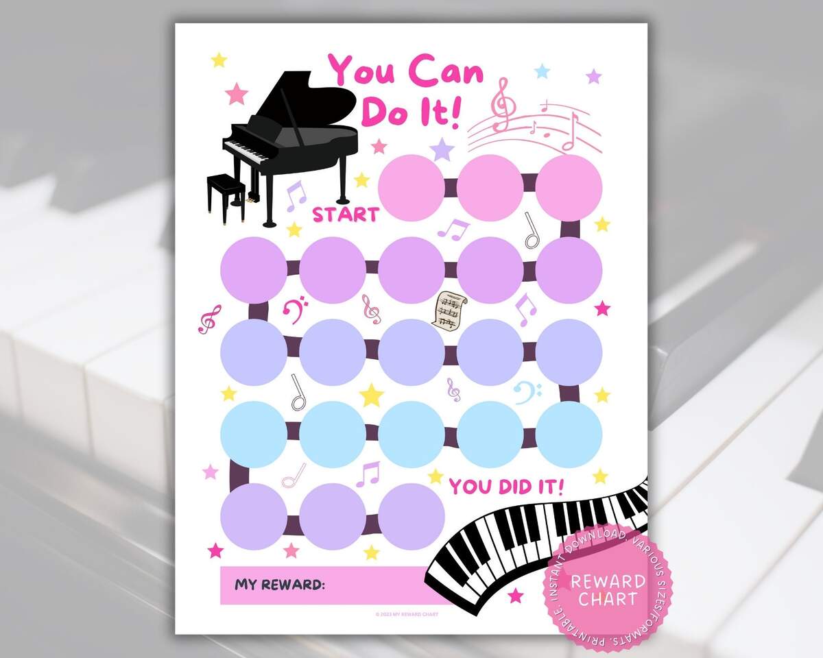 Printable Piano Practice Reward Chart For Kids Digital Download Etsy Israel