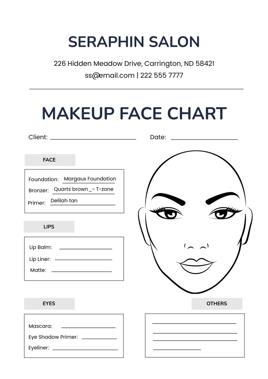 Make Up For Dolls DIY Blank Makeup Face Charts