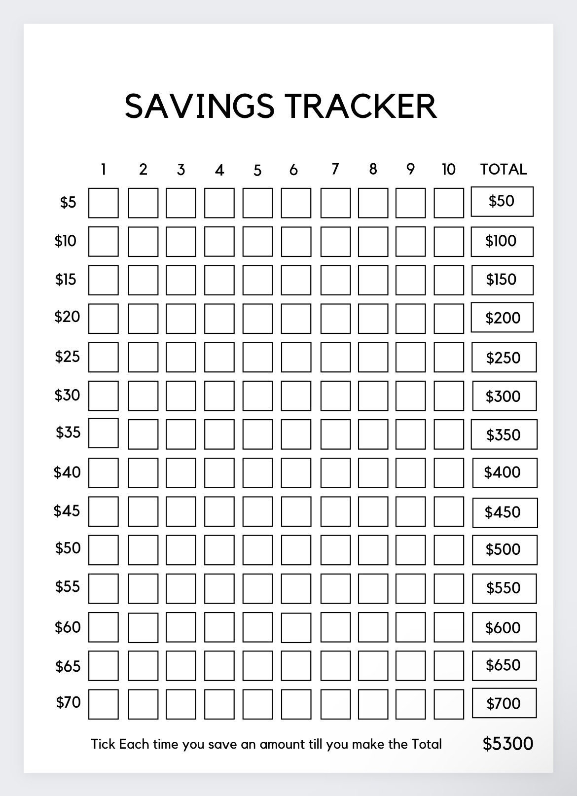 Saving Grid Savings Challenge Savings Chart Save 5000 Savings Log Saving Challenge Savings Tracker Savings Pot Savings 52 Week Challenge Etsy Sweden