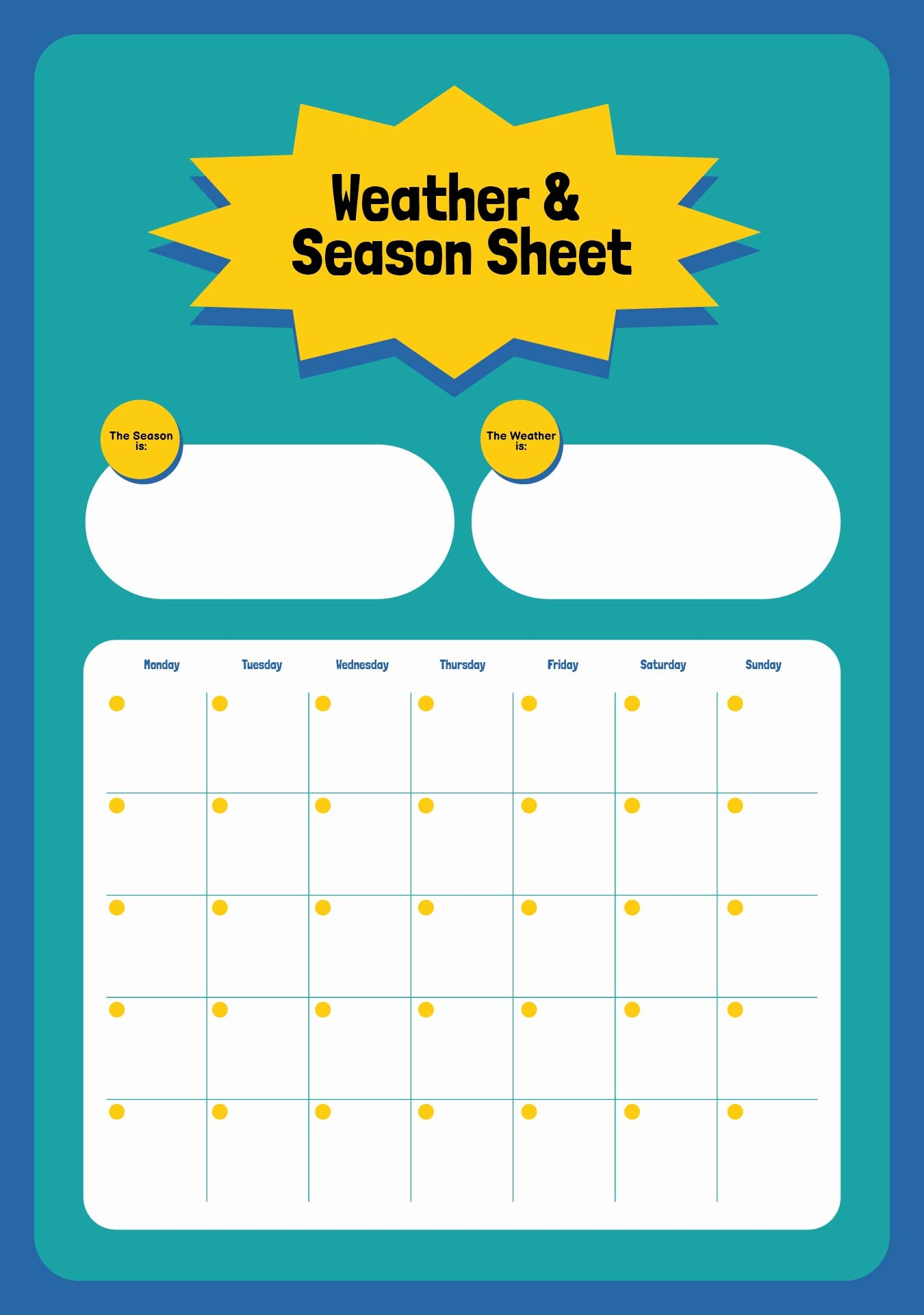Seasons Chart 10 Free PDF Printables Printablee