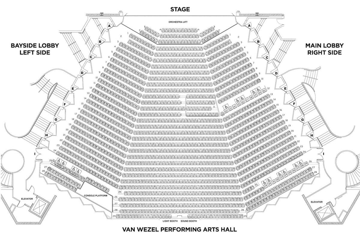 Seating Chart Van Wezel Performing Art Hall