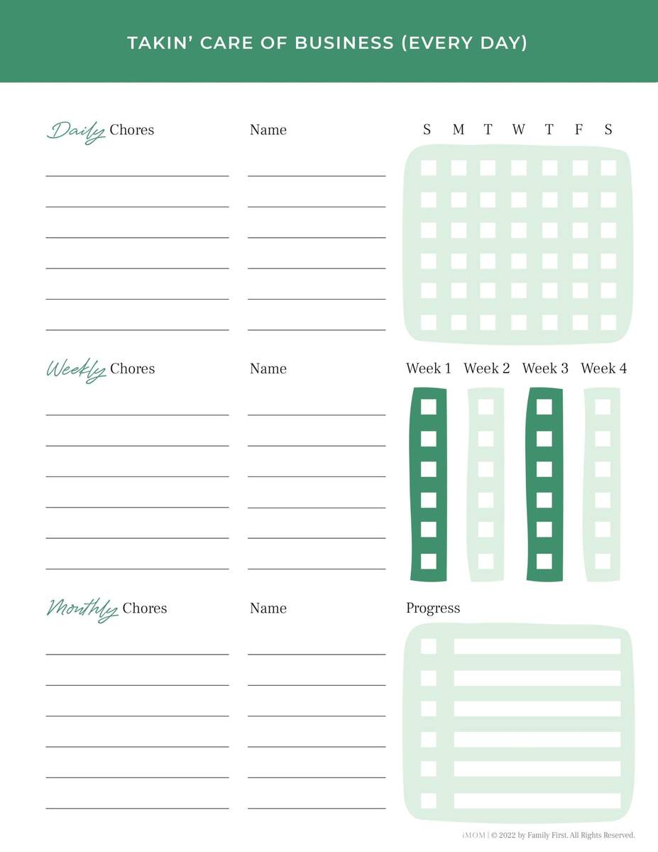 Simple Chore Chart IMOM Simple Chore Chart IMOM